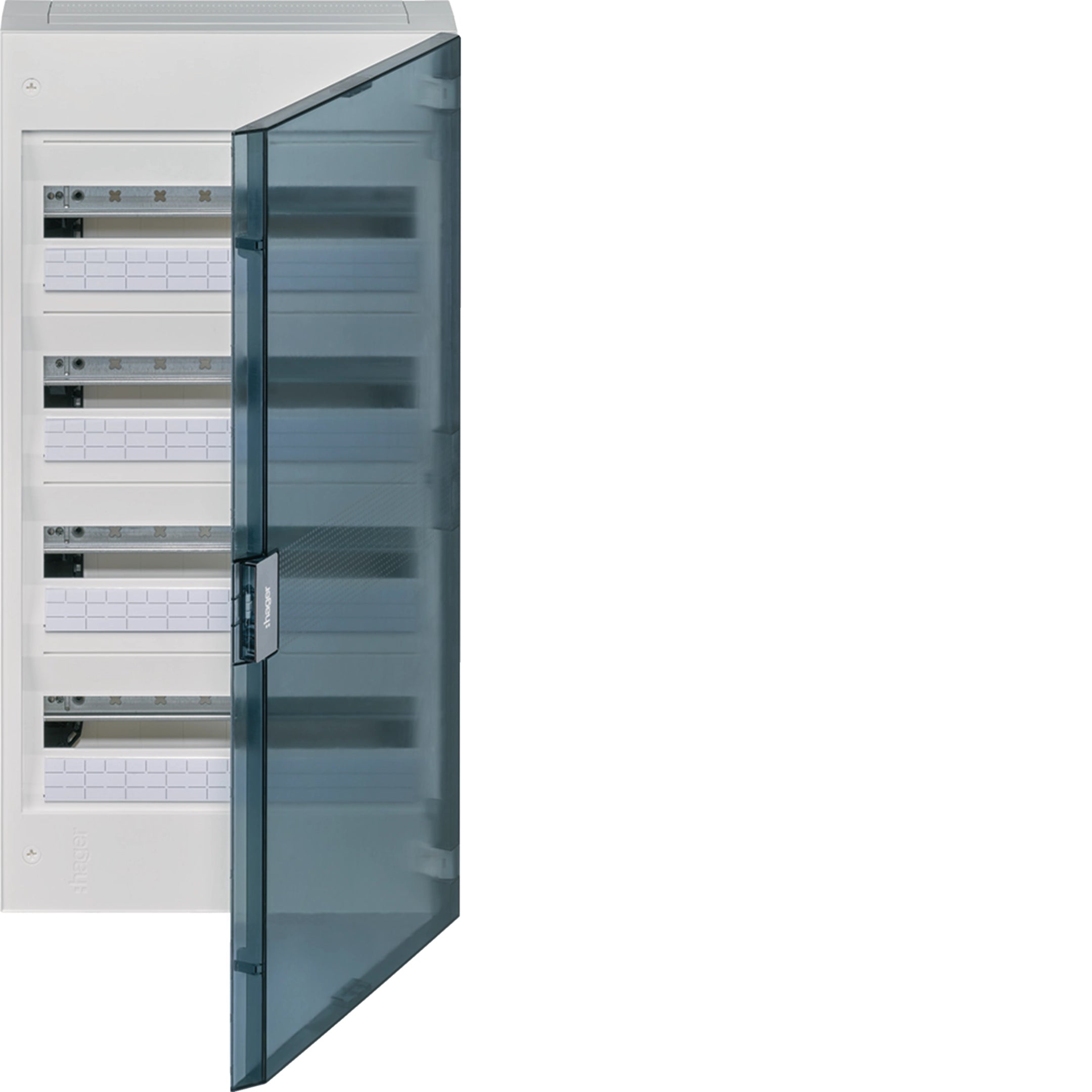 HAGER - vega verdeelkast - 4R. - 72 M. - doorzichtige deur - VB418R
