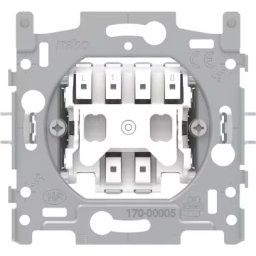 NIKO - Sokkel drukknop 10a, no, 3 aansluitklemmen, insteekklemmen - 170-00005